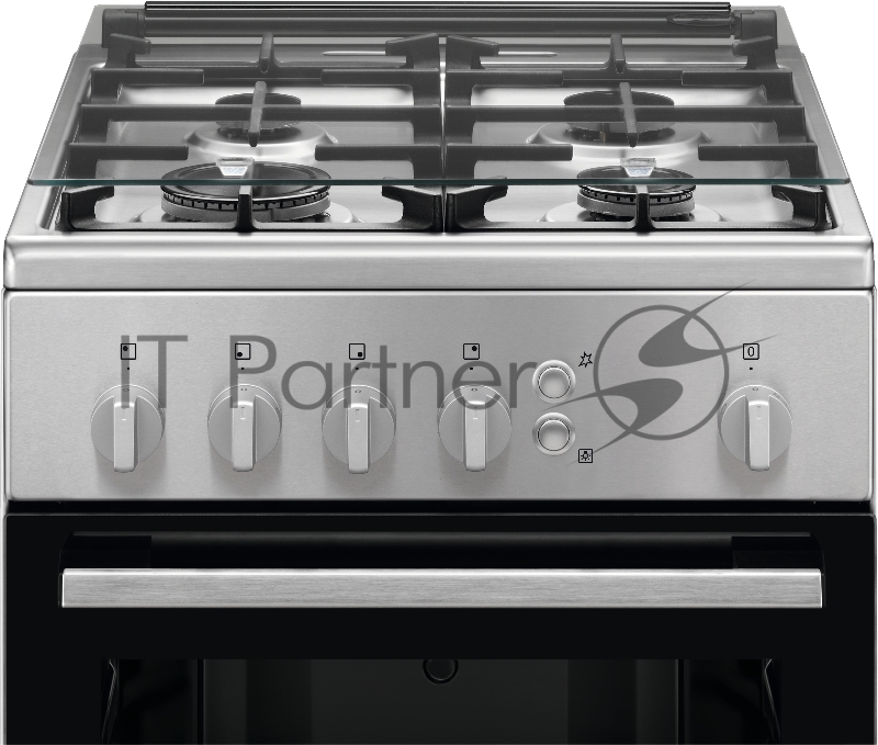 Газовые плиты ELECTROLUX Газовые плиты ELECTROLUX/ Газовая плита с газовой духовкой, 50см шириной, нержавеющая сталь, газовая духовка, 2 режима, чугунные держатели для посуды, автоподжиг варочной поверхности, полезный объём 61 л., штампованные н