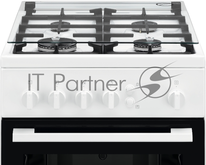 Газовые плиты ELECTROLUX Газовые плиты ELECTROLUX/ Газовая плита с газовой духовкой, 50см шириной, белого цвета, газовая духовка, 1 режим, чугунные держатели для посуды, автоподжиг варочной поверхности, полезный объём 61 л., штампованные направл