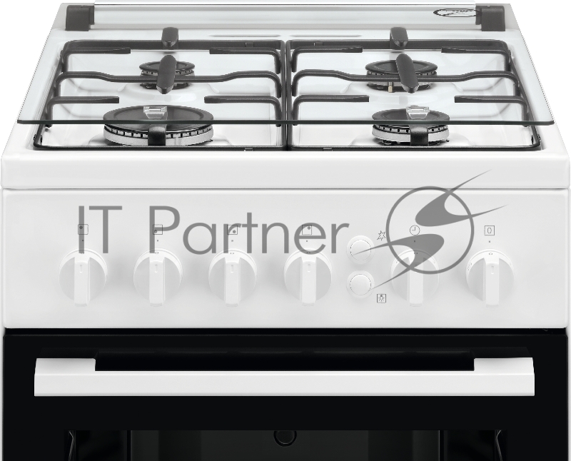 Газовые плиты ELECTROLUX Газовые плиты ELECTROLUX/ Газовая плита с газовой духовкой и газовым грилем, 50см шириной, белого цвета, газовая духовка, газовый гриль, механический таймер с подачей звукового сигнала, 2 режима, держатели для посуды с напыле