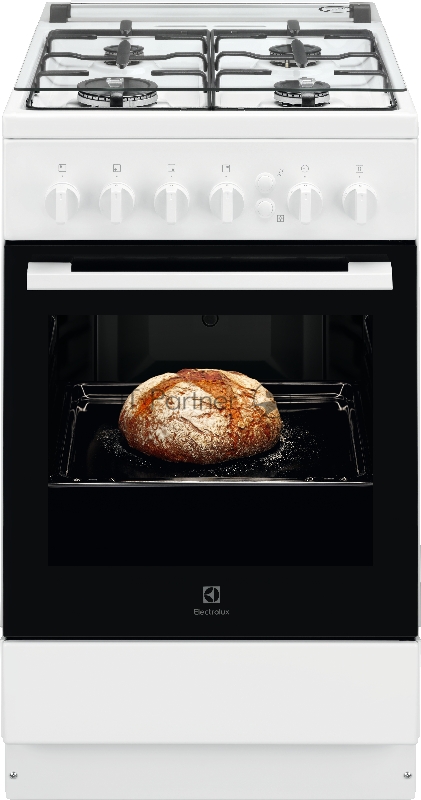 Газовые плиты ELECTROLUX Газовые плиты ELECTROLUX/ Газовая плита с газовой духовкой и газовым грилем, 50см шириной, белого цвета, газовая духовка, газовый гриль, механический таймер с подачей звукового сигнала, 2 режима, держатели для посуды с напыле
