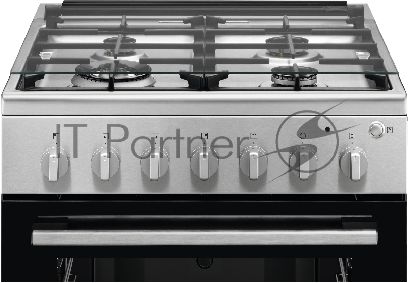 Газовая плита с газовой духовкой и электрическим грилем Electrolux RKG600005X, 60см шириной, нержавеющая сталь c Anti Finger Print, газовая духовка с электрическим грилем, электрический гриль, механический таймер с подачей звукового сигнала, 2 режима