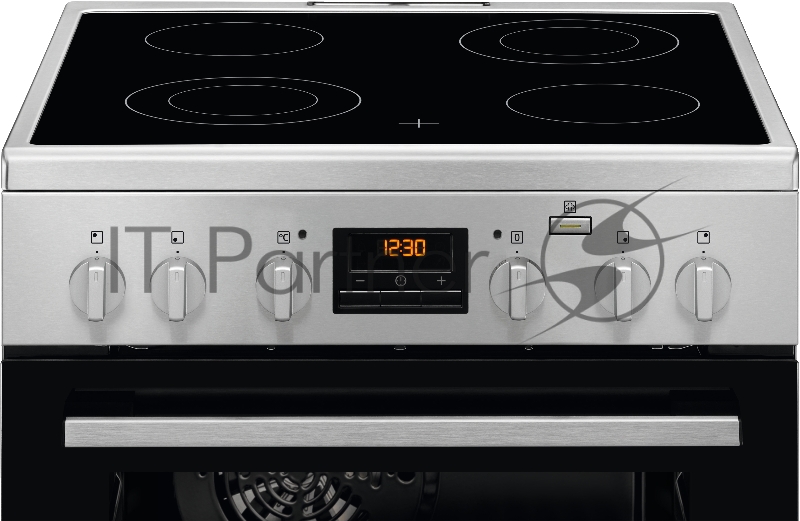 Электрическая плита ELECTROLUX Электрическая плита ELECTROLUX/ Электрическая плита со стеклокерамикой, 60см шириной, нержавеющая сталь c Anti Finger Print, мультифункциональная электрическая духовка с паром SteamBake, электрический гриль, электронное