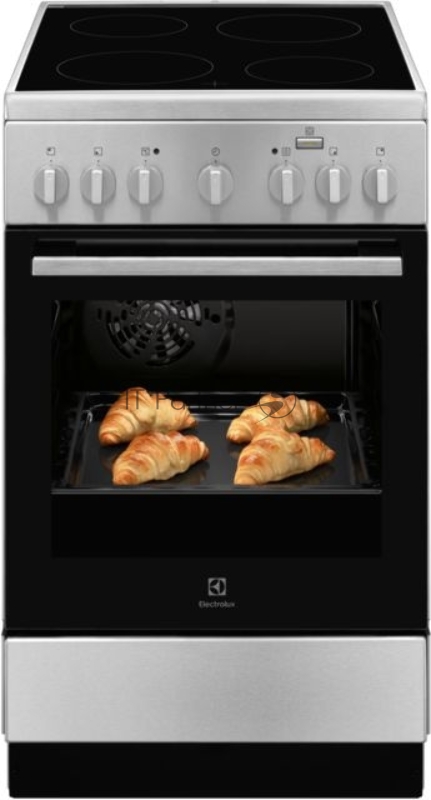 Электрическая плита ELECTROLUX со стеклокерамикой, 50см шириной, нержавеющая сталь, мультифункциональная электрическая духовка с паром SteamBake, электрический гриль, механический таймер с отключением духовки, 11 режимов, полезный объём 57 л., ш