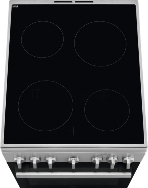 Электрическая плита ELECTROLUX со стеклокерамикой, 50см шириной, нержавеющая сталь, мультифункциональная электрическая духовка с паром SteamBake, электрический гриль, механический таймер с отключением духовки, 11 режимов, полезный объём 57 л., ш