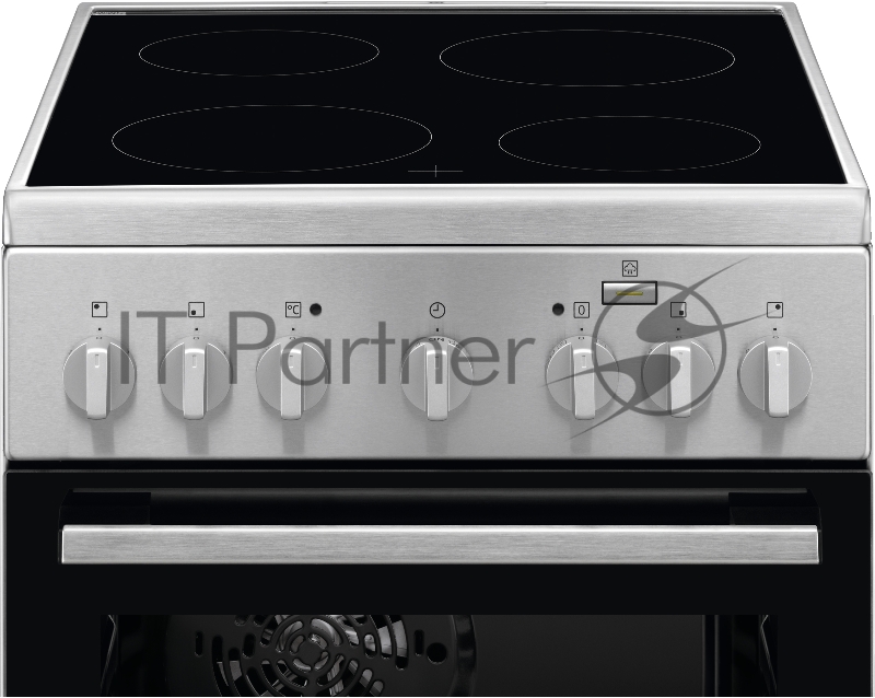 Электрическая плита ELECTROLUX со стеклокерамикой, 50см шириной, нержавеющая сталь, мультифункциональная электрическая духовка с паром SteamBake, электрический гриль, механический таймер с отключением духовки, 11 режимов, полезный объём 57 л., ш