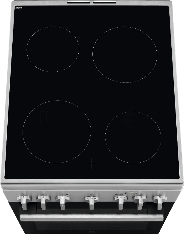 Электрическая плита ELECTROLUX со стеклокерамикой, 50см шириной, нержавеющая сталь, мультифункциональная электрическая духовка с паром SteamBake, электрический гриль, механический таймер с отключением духовки, 11 режимов, полезный объём 57 л., ш