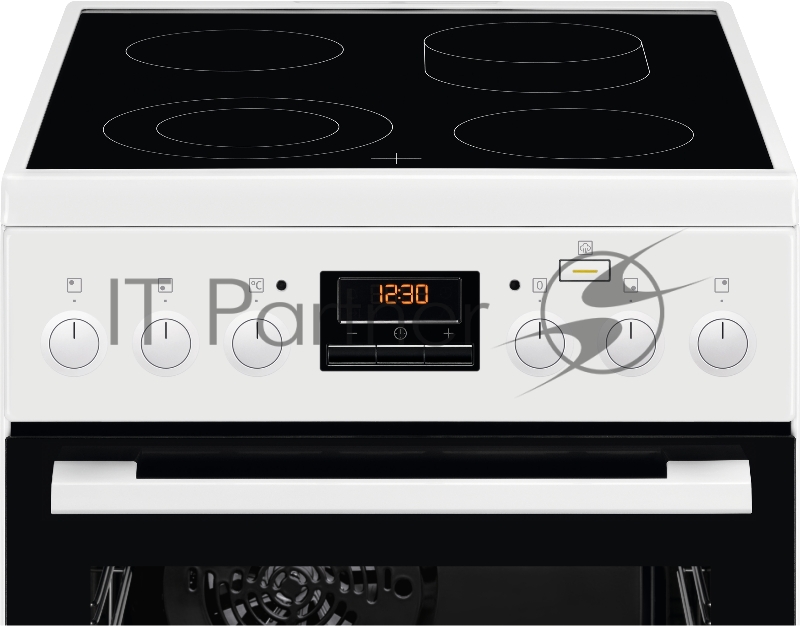 Электрическая плита ELECTROLUX со стеклокерамикой, 50см шириной, белого цвета, мультифункциональная электрическая духовка с паром SteamBake, электрический гриль, электронное управление с отключением духовки и утапливаемыми переключателями, 11 режимов