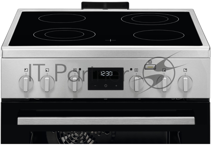 Электрическая плита ELECTROLUX/ Электрическая плита со стеклокерамикой, 60см шириной, нержавеющая сталь c Anti Finger Print, мультифункциональная электрическая духовка с паром SteamBake, электрический гриль, электронное управление с отключением духов