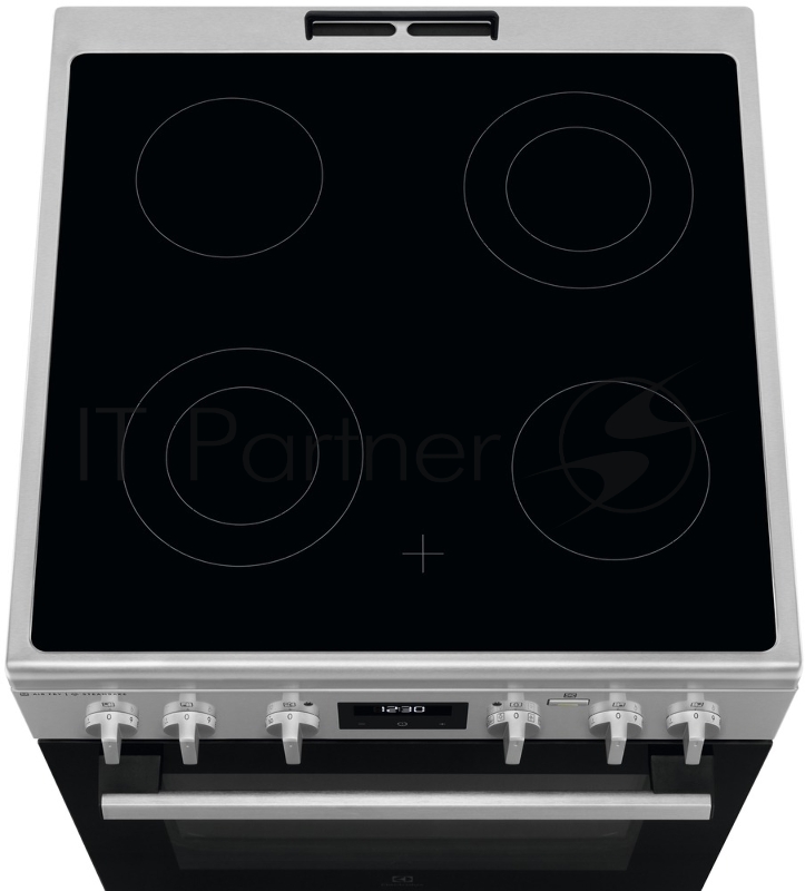 Электрическая плита ELECTROLUX/ Электрическая плита со стеклокерамикой, 60см шириной, нержавеющая сталь c Anti Finger Print, мультифункциональная электрическая духовка с паром SteamBake, электрический гриль, электронное управление с отключением духов