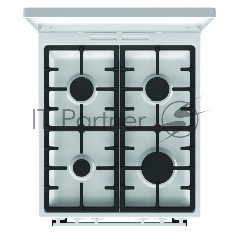 Комбинированная плита GORENJE K5142WF-B / 4 газовые конфорки, духовка электрическая, 62 л, очистка паром, чугунные решетки, газ-контроль, белая