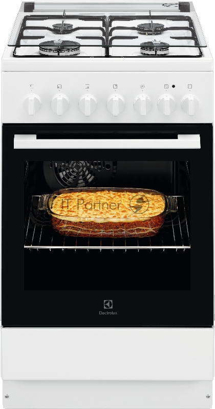 Комбинированная плита ELECTROLUX Комбинированная плита ELECTROLUX/ Комбинированная плита с газовой варочной поверхностью и электрической духовкой, 50см шириной, белого цвета, мультифункциональная электрическая духовка, электрический гриль, механическ