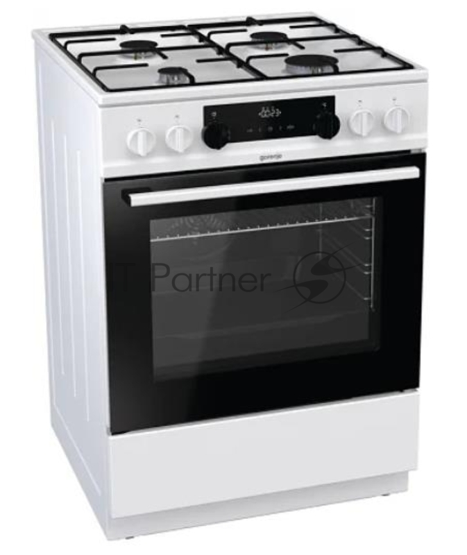 Плита Комбинированная Gorenje KS635W белый/черный (без крышки) реш.эмалированная сталь