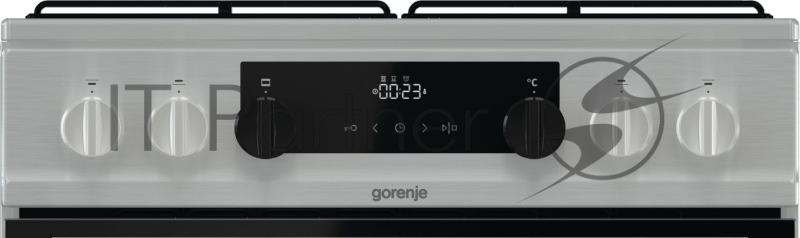 Плита Комбинированная Gorenje KS635X нержавеющая сталь/черный (без крышки) реш.эмалированная сталь