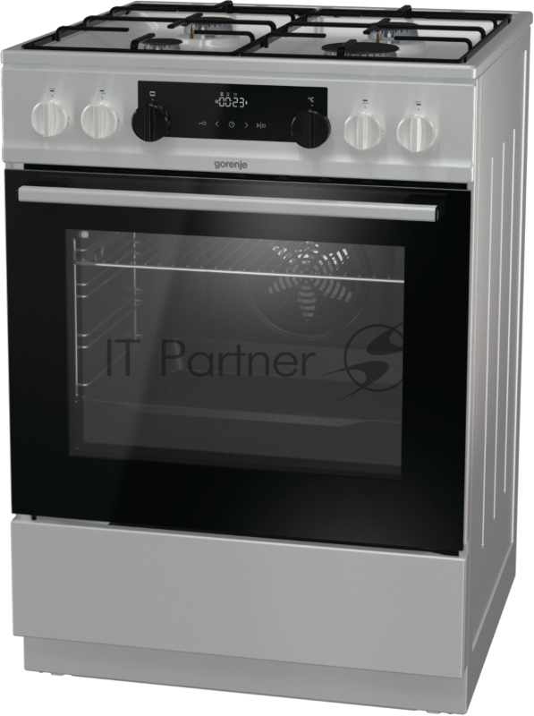 Плита Комбинированная Gorenje KS635X нержавеющая сталь/черный (без крышки) реш.эмалированная сталь