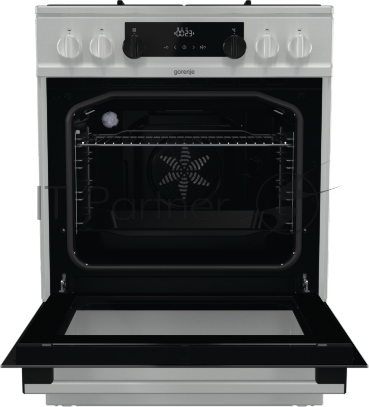 Плита Комбинированная Gorenje KS635X нержавеющая сталь/черный (без крышки) реш.эмалированная сталь