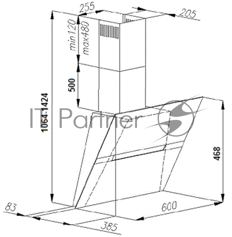 Вытяжка каминная Hansa OKC653SWH белый управление: сенсорное (1 мотор)