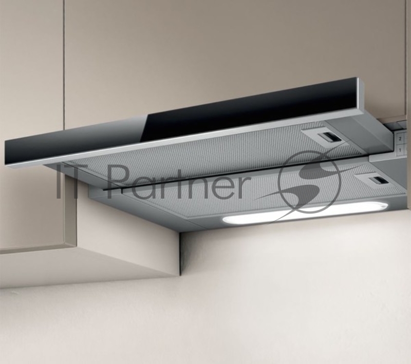 Вытяжка встраиваемая ELICA ELITE 14 LUX GRVT/A/60/ 60 см, кнопочное управление, 650 куб. м. , серая+черное стекло