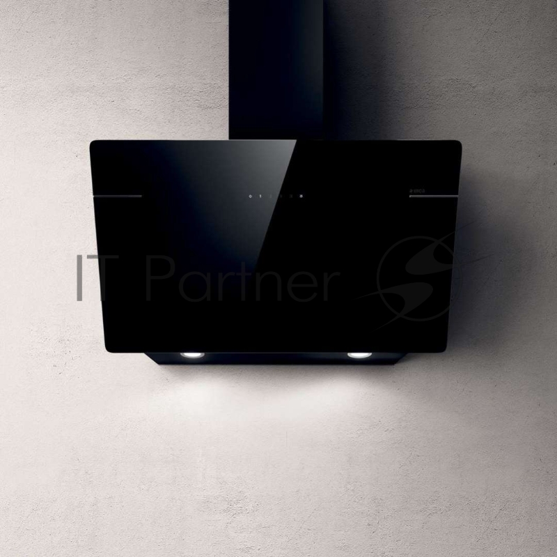 Вытяжка наклонная ELICA L ESSENZA BL/A/90 / 90 см, 1200 куб.м., сенсорное управление, черное стекло