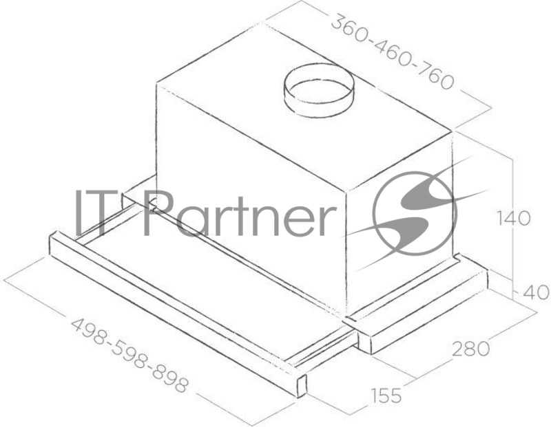 Встраиваемая вытяжка ELICA ELITE 14 LUX GRIX/A/90 / 650м3ч, серебристый, нерж.ст, кнопочное