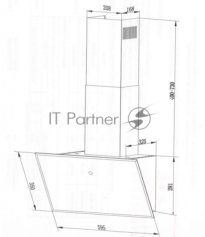 Вытяжка каминная Maunfeld TOPAZ 60 черный управление: сенсорное (1 мотор)