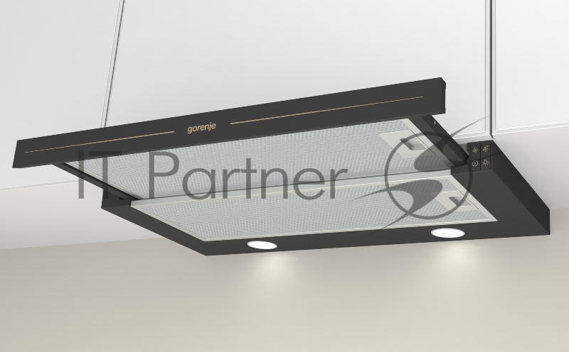 Вытяжка встраиваемая Gorenje BHP62CLB антрацит управление: кнопочное (1 мотор)