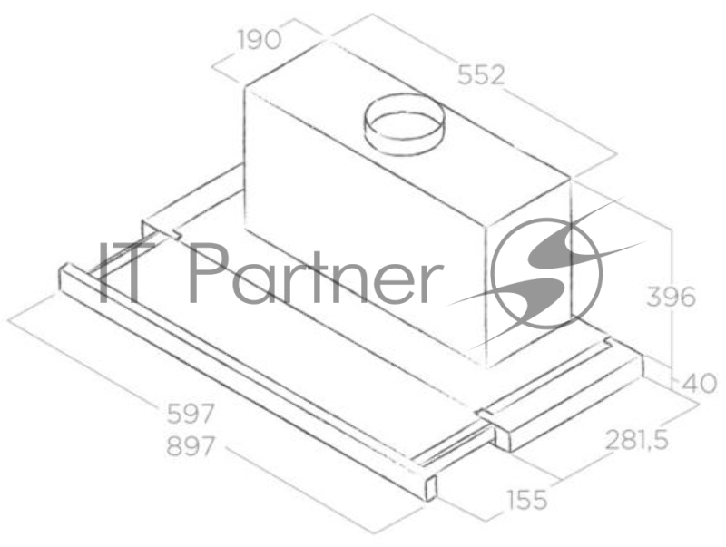 Встраиваемая вытяжка ELICA ELITE 35 GRIX/A/90 / электронное управление, 1200 куб. м. , нержавеющая сталь