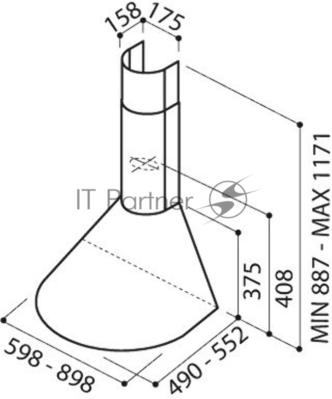 Вытяжка каминная ELICA TONDA WH F/60 / пристенная, 60 см, 700 м3/ч, белый