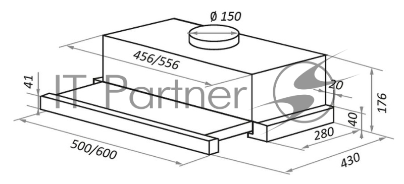 Вытяжка встраиваемая MAUNFELD VS Fast 60 белый