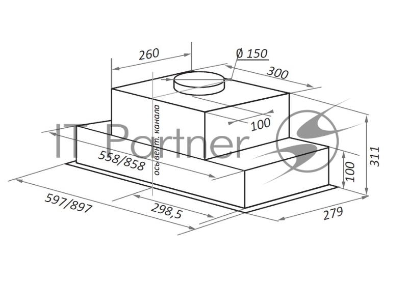 Вытяжка MAUNFELD FANTASY LIGHT 60 черный