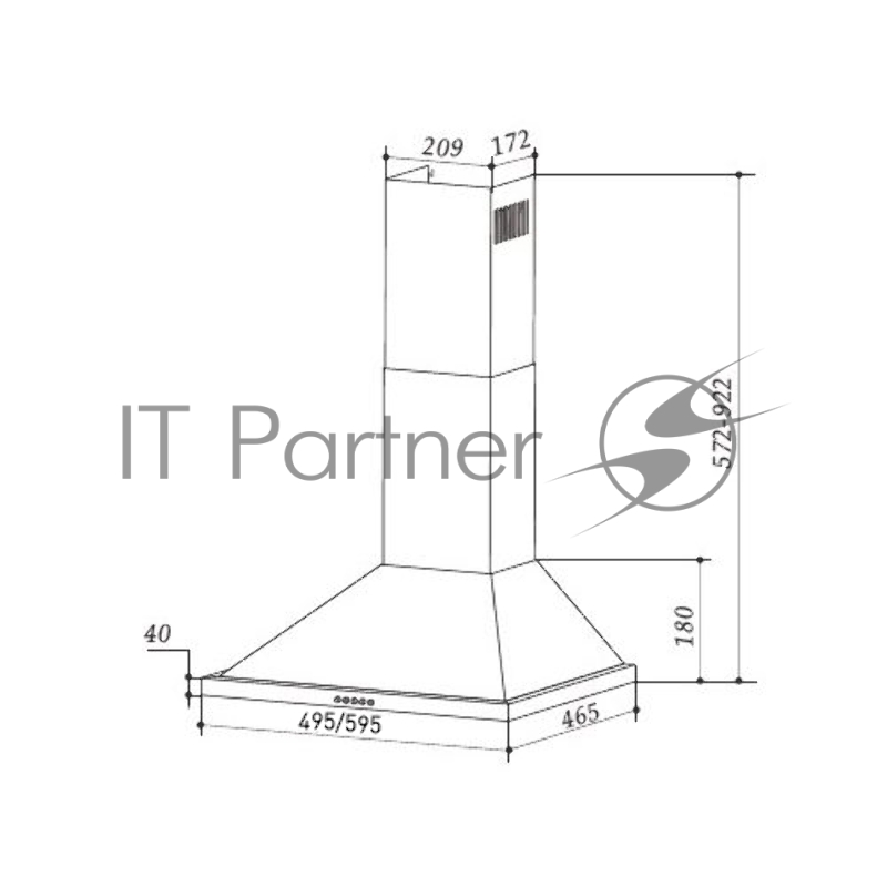 ВЫТЯЖКА MAUNFELD LINE 60 T ЧЕРНЫЙ
