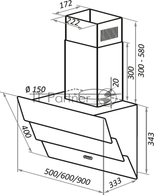 ВЫТЯЖКА MAUNFELD CASCADA PUSH 60 ЧЕРНЫЙ