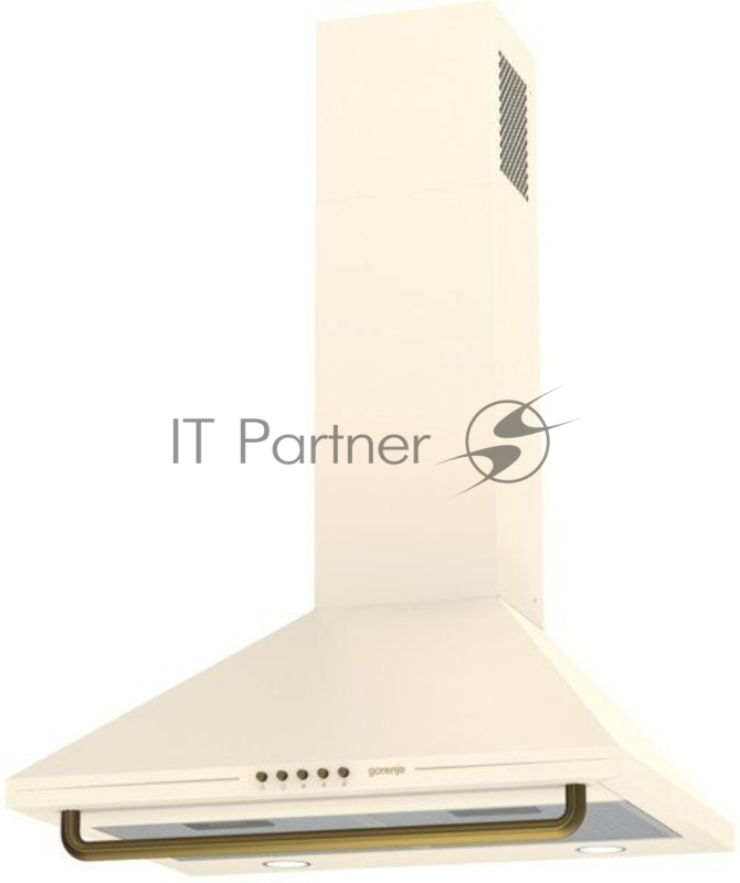 Настенная вытяжка GORENJE WHC63CLI, ширина 60 см, 650 м3/ч, Отвод воздуха и рециркуляция, цвет: слоновая кость