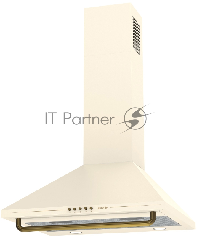 Настенная вытяжка GORENJE WHC63CLI, ширина 60 см, 650 м3/ч, Отвод воздуха и рециркуляция, цвет: слоновая кость