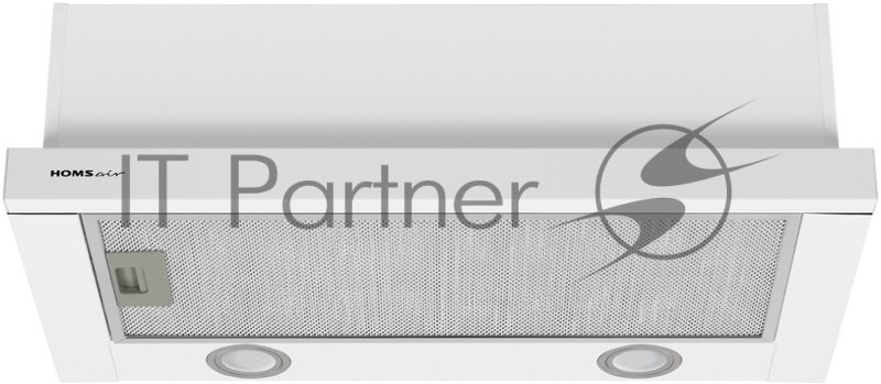ВЫТЯЖКА HOMSair Flat 60 White ВЫТЯЖКА HOMSair Flat 60 White/ встраиваемая, колыбельное управление, 2 скорости, 520 м3/ч, до 20 м2, 45 дБ, угольный фильтр CF110 - 1 шт, ШхВхД: 500х176х280 мм, белый цвет