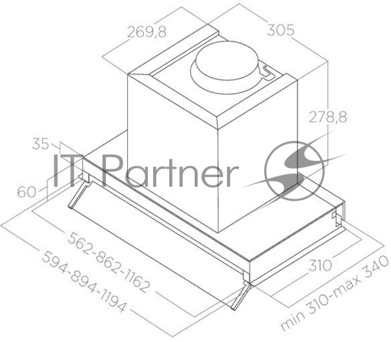 Вытяжка ELICA BOX IN PLUS IXGL/A/60-PRF0097795A / Декоративный дизайн, 60 см, 1000 куб.м., механическое поворотное управление, нержавеющая сталь+белое стекло