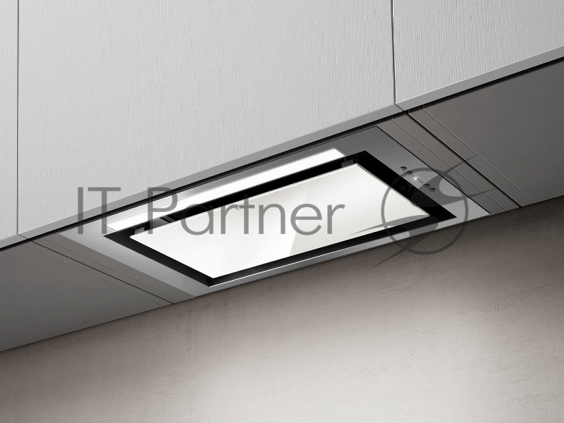 Встраиваемая вытяжка ELICA HIDDEN 2.0 IXGL/A/90-PRF0097708A / Тип встраиваемая, 90 см, 1300 куб.м., электронное управление, нержавеющая сталь+белое стекло