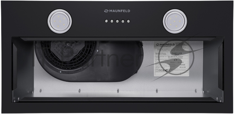 Вытяжка встраиваемая Maunfeld THAMES 601M черный управление: кнопочное (1 мотор)