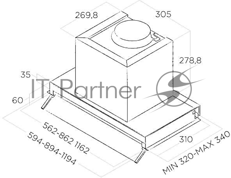 Встраиваемая вытяжка ELICA BOXIN LX/BL MAT/A/90-PRF0172167, 90 см, 1000 м3/ч, черный матовый
