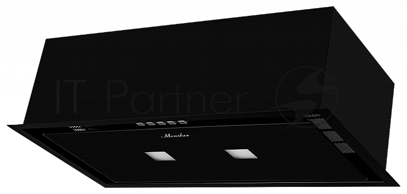 Встраиваемая вытяжка Monsher INGA 60 B, ширина 60 см, отвод/рециркуляция, 650 м3/час, механическое управление, 3 скорости, светодиодное освещение 2х2,5 Вт, металлические жироулавливающие фильтры, уровень шума 50 дБ, угольный фильтр KFP3 (опция), цвет