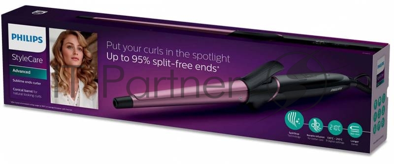 Щипцы Philips BHB871/00 макс.темп.:210С покрытие:керамическое черный/розовый