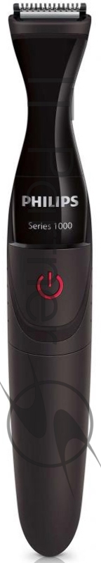 Машинка для стрижки Philips Компактный триммер для бороды, работа от батареек, в комплекте 3 гребня (1-3-5мм), насадка-бритва, батарея типа AA, щеточка для очистки. Цвет черный.