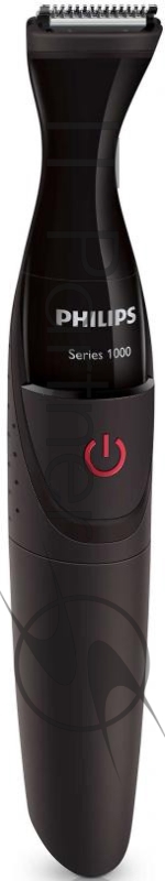 Машинка для стрижки Philips Компактный триммер для бороды, работа от батареек, в комплекте 3 гребня (1-3-5мм), насадка-бритва, батарея типа AA, щеточка для очистки. Цвет черный.