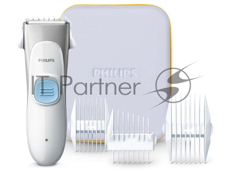 Машинка для стрижки Philips HC1091/15 белый/серый (насадок в компл:4шт)
