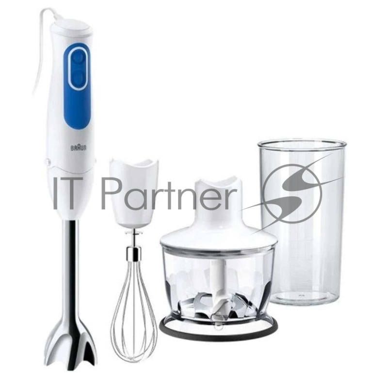 Блендер погружной Braun MQ 3035 WH Sauce 700Вт белый/синий