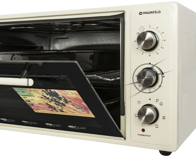 Мини-печь MAUNFELD Мини-печь MAUNFELD/ ширина 60 см, механическое управление, 45 л,конвекция, бежевый
