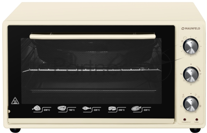 Мини-печь MAUNFELD Мини-печь MAUNFELD/ ширина 60 см, механическое управление, 45 л,конвекция, бежевый