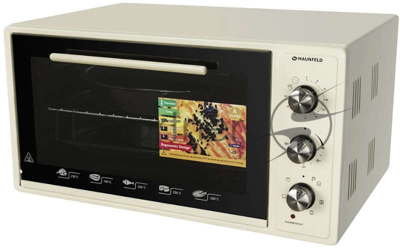 Мини-печь MAUNFELD Мини-печь MAUNFELD/ ширина 60 см, механическое управление, 45 л,конвекция, бежевый