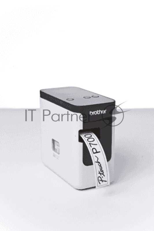 Принтер для наклеек Brother P-Touch PT-P700 (ленты TZe, HSe 3,5/6/9/12/18/24 мм, 30 мм/с, 180х360т/д, автообрез., печать ШК, USB2.0, БП, USB-кабель, ПО, лента 24мм/4м, замена PT-2430PC)