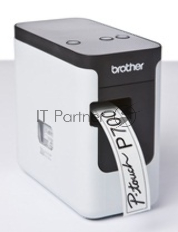 Принтер для наклеек Brother P-Touch PT-P700 (ленты TZe, HSe 3,5/6/9/12/18/24 мм, 30 мм/с, 180х360т/д, автообрез., печать ШК, USB2.0, БП, USB-кабель, ПО, лента 24мм/4м, замена PT-2430PC)