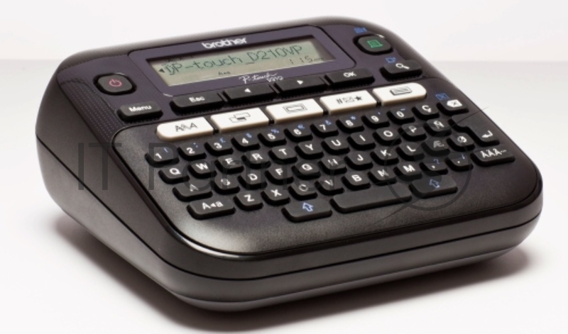 Принтер для наклеек Brother P-Touch PT-D210VP (ленты TZe 3,5/6/9/12 мм, 20 мм/с, 180т/д, ручной обрез, БП, кейс, лента 12мм/4м, замена PT-D200VP)